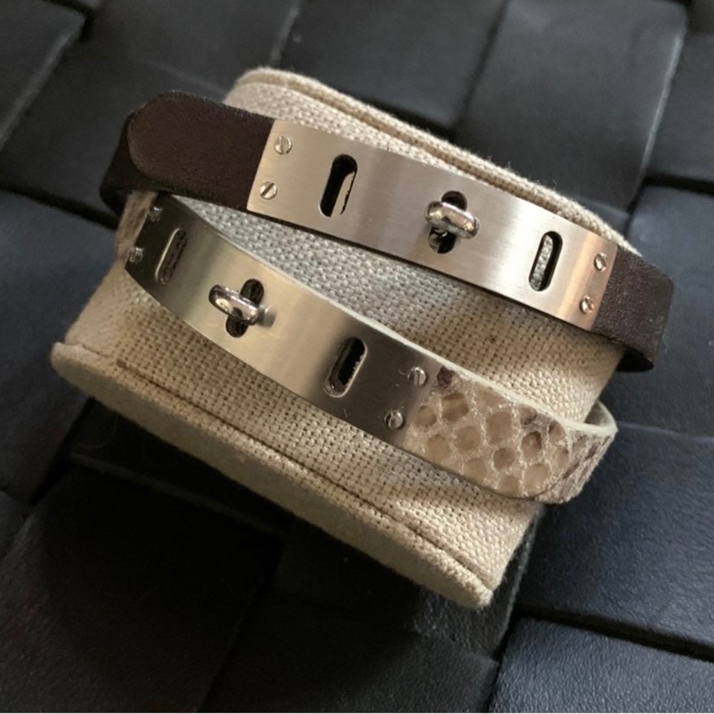 Fossil Leather | Stainless |  Bracelet